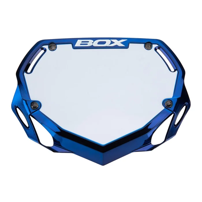 BOX Box Two Number Plate Blue Chrome – Small