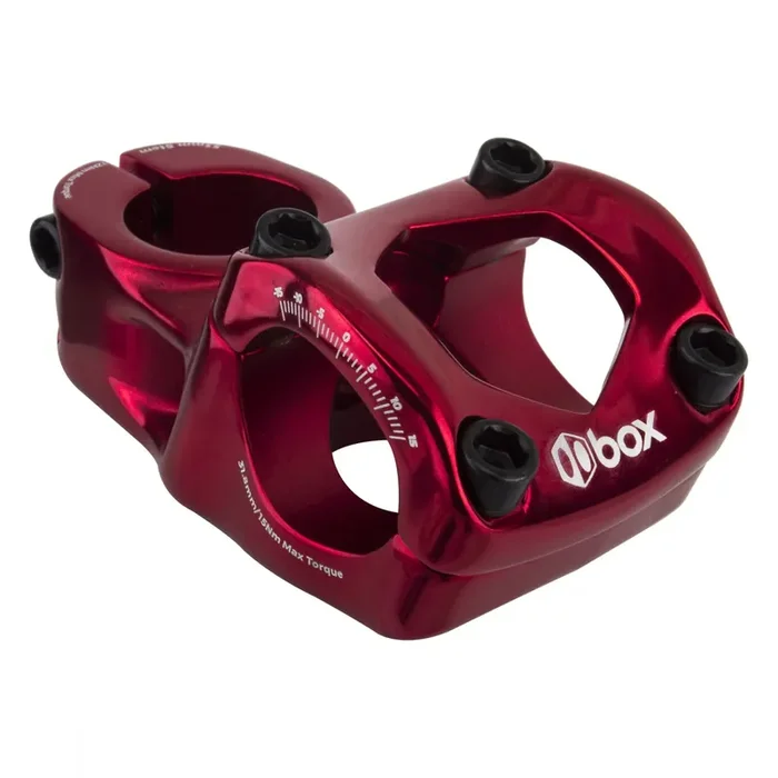 Box Components Box One Top Load Stem Bar Clamp 31.8mm 53mm 0 Deg Red Aluminum