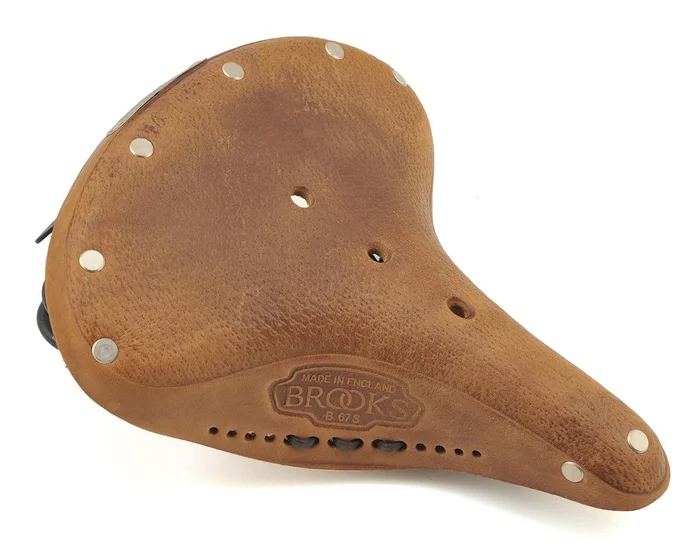 Brooks B67 S Pre-Aged Women’s Saddle (Dark Tan) (Black Steel Rails) (210mm)