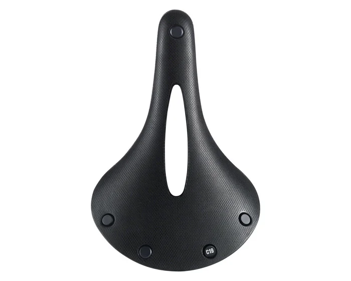 Brooks C19 Carved Cambium Saddle (Black) (Steel Rails) (184mm)