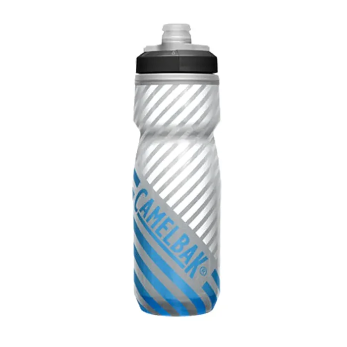 Camelbak Podium Chill OD Water Bottle – Insulated, 21oz, Gray/Blue Stripe