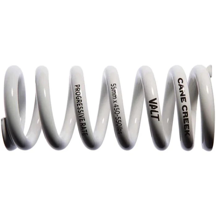 Cane Creek Progressive Rate VALT Lightweight Rear Shock Spring – 55mm x 450-550lbs White