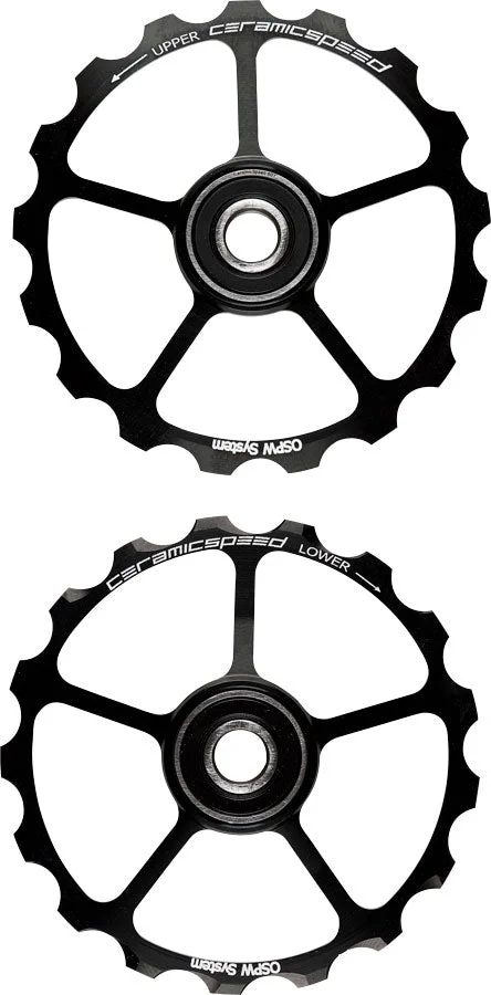 CeramicSpeed Oversized Pulley Wheels – 17 tooth Alloy Wheels Black