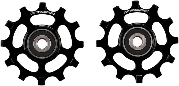 CeramicSpeed Pulley Wheels for SRAM AXS Road 12-Speed – 12 Tooth, Coated Races, Alloy, Black