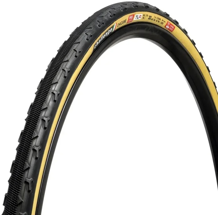 Challenge Chicane Pro Tire 700 x 33 Tubeless Folding Black/Tan Handmade 00711