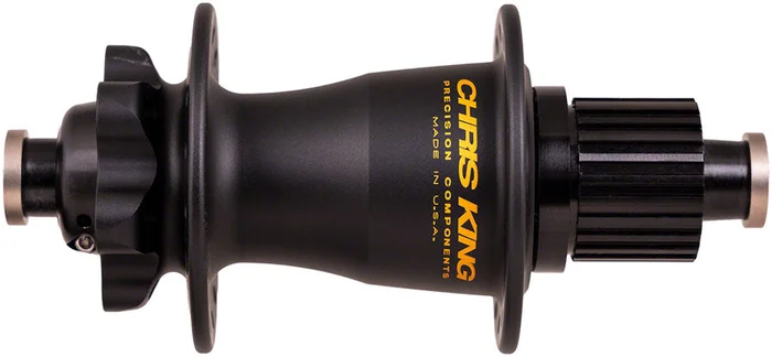 Chris King Boost Rear Hub – 12 x 148mm 6-Bolt MicroSpline Matte BLK/Gold 32H