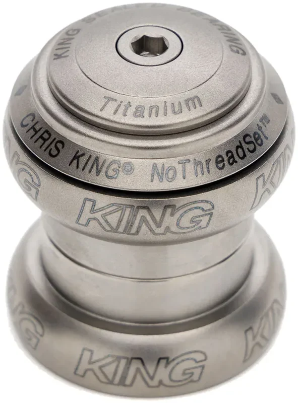 Chris King NoThreadSet Titanium Headset – 1-1/8″, EC34 Upper / EC34 Lower, Titanium