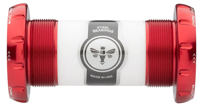 Chris King ThreadFit 30 Bottom Bracket Fit Kit 3 – English For 30mm Spindles Red