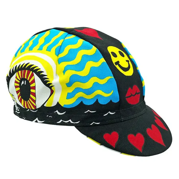 Cinelli Artist Series Cycling Caps – 100% Polyester, Italian-Made, Unique Ana Benaroya Artwork, Stylish, Lightweight Headwear for Cycling Enthusiasts