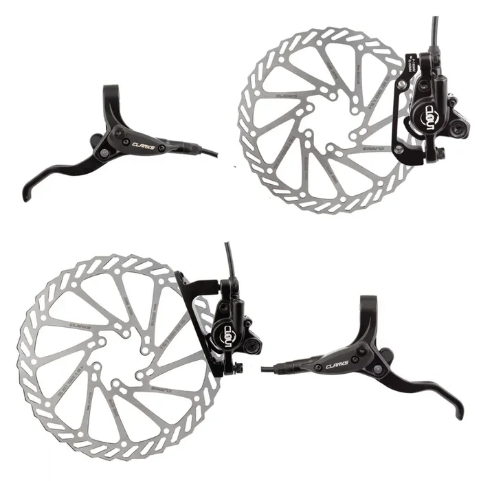 Clarks Clout-1 Hydraulic Disc Brake Kit Pair Post/IS Mount 180/160mm Mineral Oil