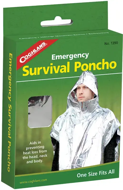 Coghlans Emergency Survival Poncho Stay Dry and Protected in Any Situation