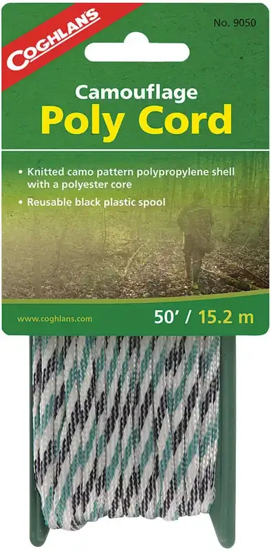 Coghlans Poly 50‘ Utility Cord Collection Durable polypropylene & polyester camping, tent, and outdoor gear cords for versatile, heavy-duty use
