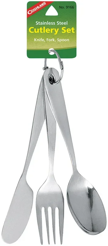 Coghlans Stainless Steel Ring Cutlery Set – Portable and Durable Utensils for Outdoor Dining