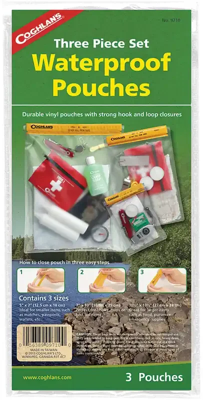 Coghlans Waterproof Pouches 3-Pack Keep Your Essentials Dry on the Go!