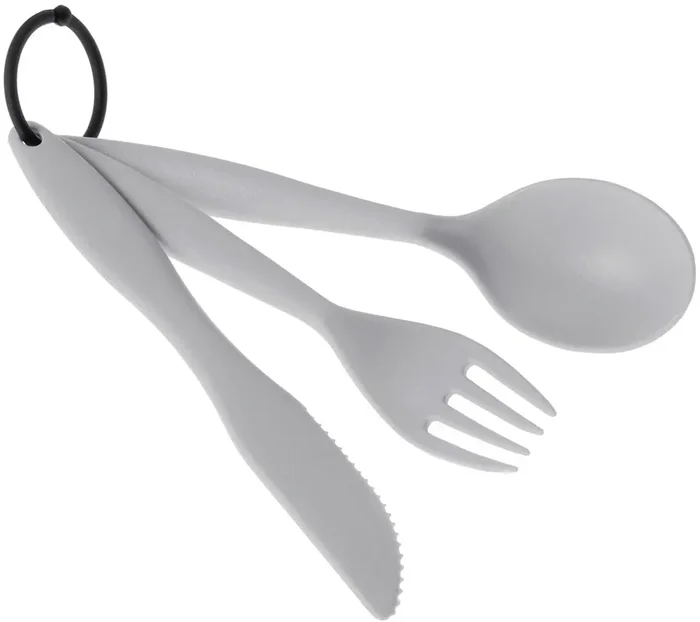 Compact and Durable GSI Outdoors Tekk Cutlery Set in Eggshell Finish