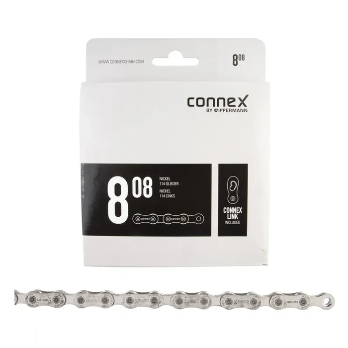 Connex 808 Chain 8-Speed 114 Links Nickel Plated For Durability