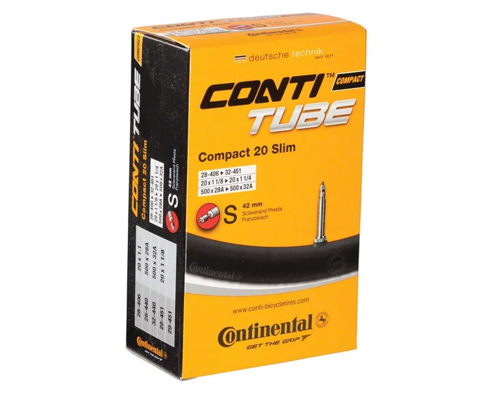 Continental 20″ Compact Slim Inner Tube (Presta) (1.125 – 1.25″) (42mm)