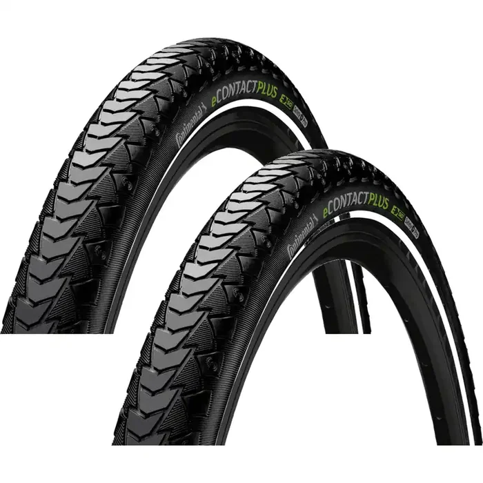 Continental eContact Plus 700×50 / 29×2.0 E-Bike Tire Bundle with SafetyPlus Pro Breaker, Reflective Sidewall 01019790000