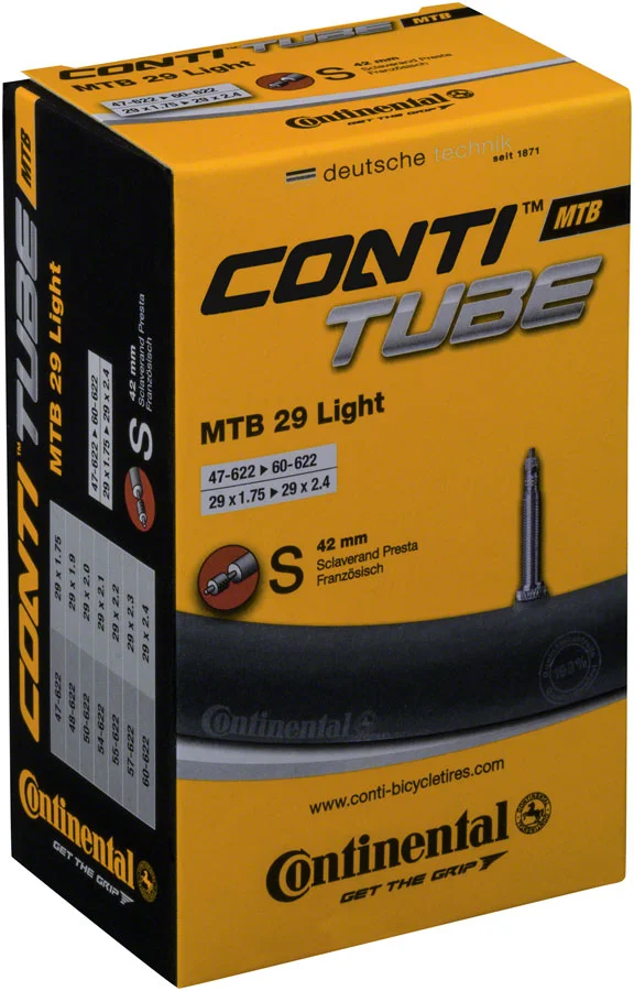 Continental Light Tube – 29 x 1.75 – 2.5 42mm Presta Valve