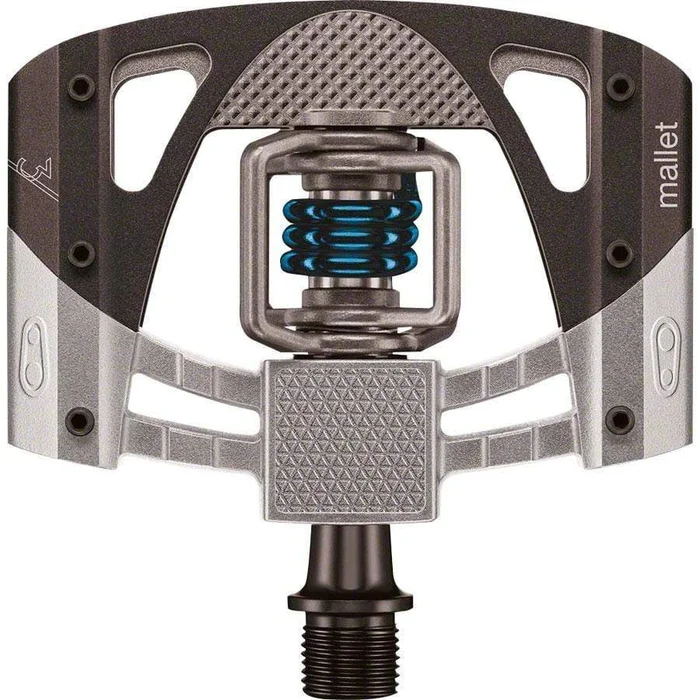 Crank Brothers Crankbrothers Mallet 3 Pedals – Dual Sided Clipless Platform Aluminum 9/16″ Raw /BLK/Blue