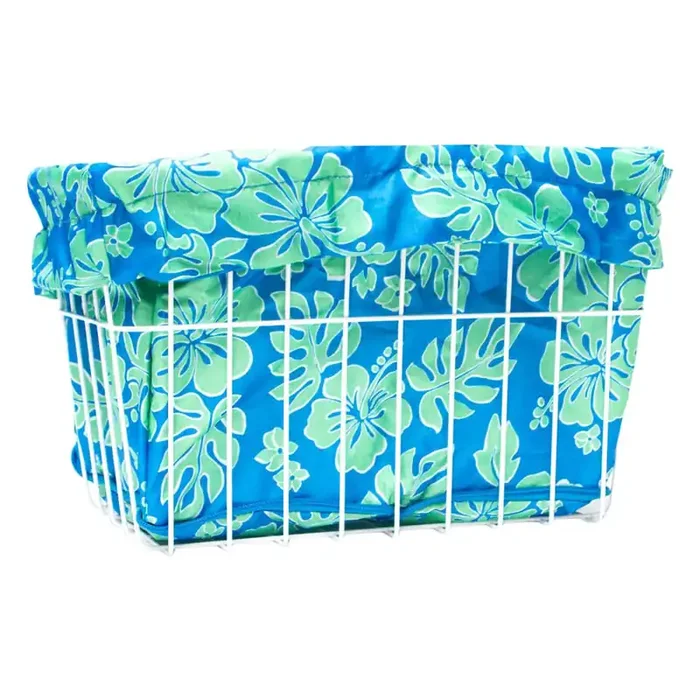 Cruiser Candy Style Up Bicycle Basket Liner Blue/Green Hibiscus Standard