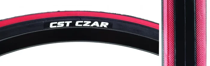 Cst Czar 700 x 25 Clincher Wire TPI 120 Black/Red Reflective Road Tire TB86395500