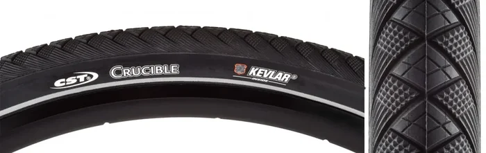 Cst Premium Crucible 700×42 Wire TPI 55 Black/Black Reflective Road Tire TB96415000