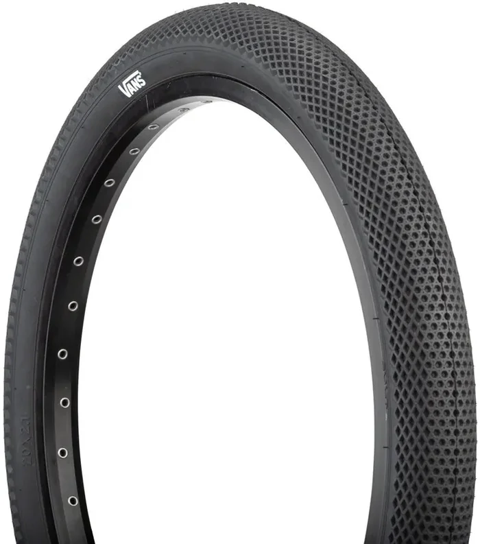 Cult X Vans Tire 18 x 2.3 Clincher Wire Black Reflective BMX Bike 05-TIRE18-CV2.30-BB