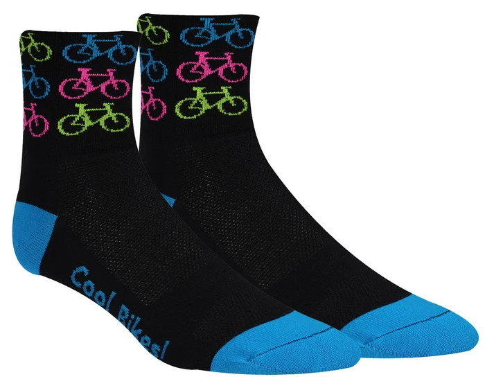DeFeet Aireator 3″ D-Logo Socks (Cool Bikes-Pink) (M)
