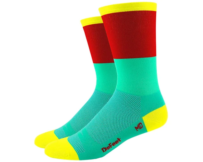 DeFeet Aireator 6″ Socks (Celeste Blue/Red) (XL)