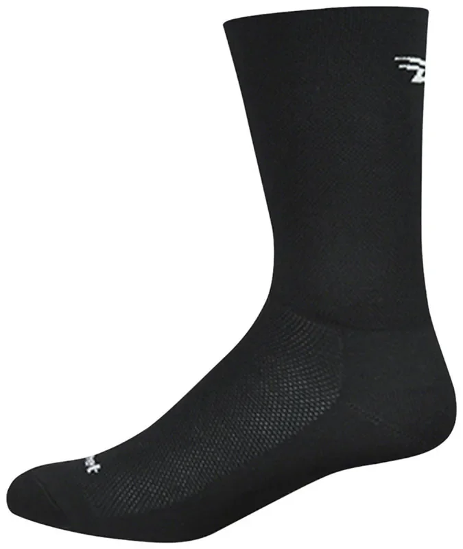 DeFeet Aireator D-Logo Double Cuff Socks – 6 inch, Black, Large