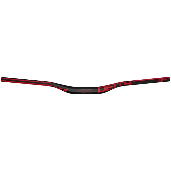 Deity Components Speedway 35mm MTB Handlebar – Carbon, 30mm Rise, 810mm Width, 35mm Clamp, Red