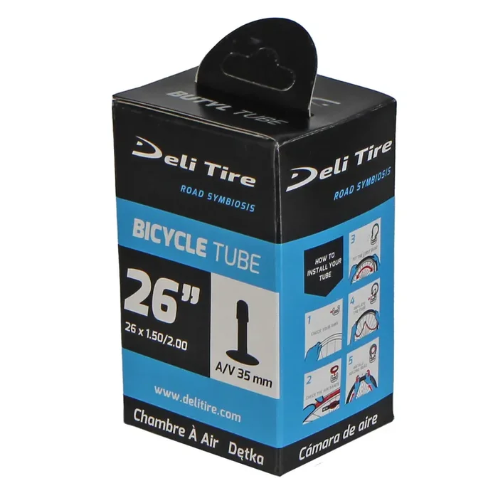 Delium Tire Standard Butyl Tube, 26×1.5-2.0″, SV 35mm, Each