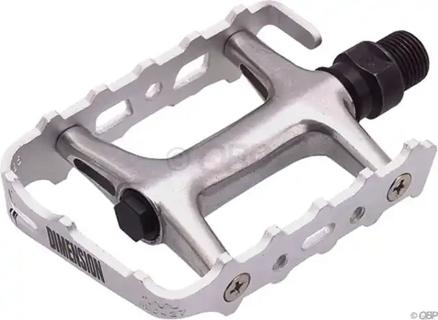 Dimension Mountain Pro Platform Pedals 9/16″ Chromoly Axle Aluminum Body Silver