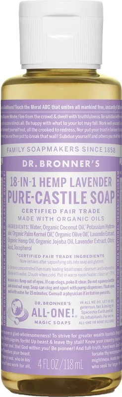 Dr. Bronner‘s Lavender Liquid Soap & Shampoo – 4 oz Travel Size