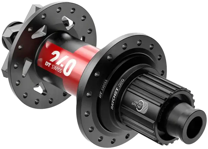 DT Swiss 240 DEG Rear Hub – 12 x 148mm, 6-Bolt, Micro Spline, Black/Red, 32H, 90pt