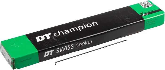 DT Swiss Champion Spoke 2.0mm, 262mm, J-bend, Black, Box of 100 Bicycle Spokes