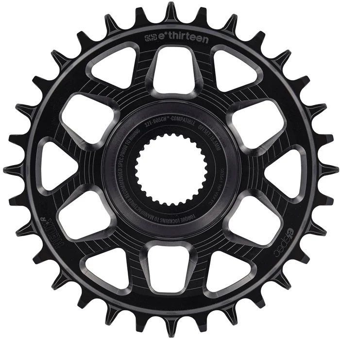 E*thirteen Helix Race e*spec Chainring – Bosch Gen4 Direct Mount 13mm Offset 34T 11/12 Speed BLK
