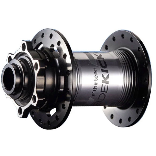 E*thirteen Sidekick Front Hub – 15/20 x 110mm 6-Bolt Disc BLK/Sterling Silver 28H