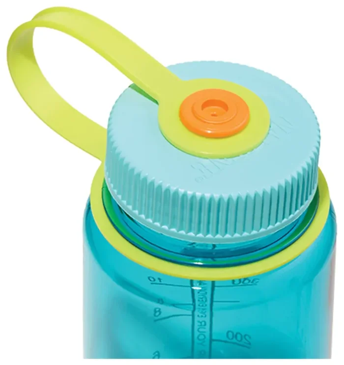 Eco-Friendly Nalgene Wide Mouth 16oz Sustain Water Bottles in Cerulean Blue & Aubergine — Recycled Content, Durable Design, Leak-Proof, BPA-Free