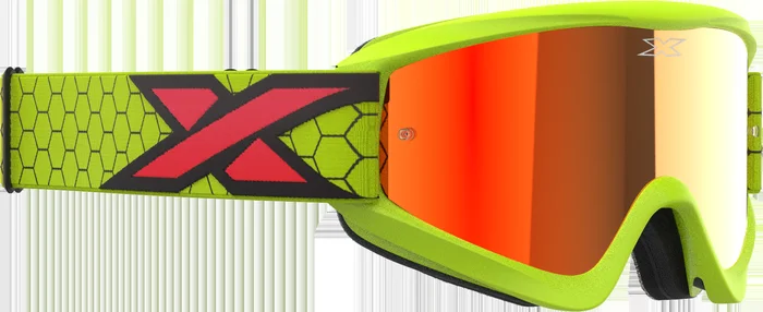 EKS Flat Out Mirror Goggle Flo Ylw/Blk/Fire Rd Red Mirror