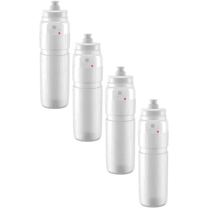 Elite Fly Tex 950ml Clear Water Bottles Lightweight, Textured Grip, BPA-Free Cycling Hydration Pack of 4