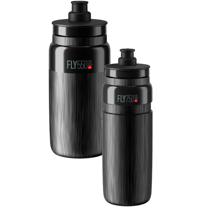 Elite Fly Tex Water Bottle Bundle Durable, Textured Grip, Lightweight Plastic, 550ml & 750ml