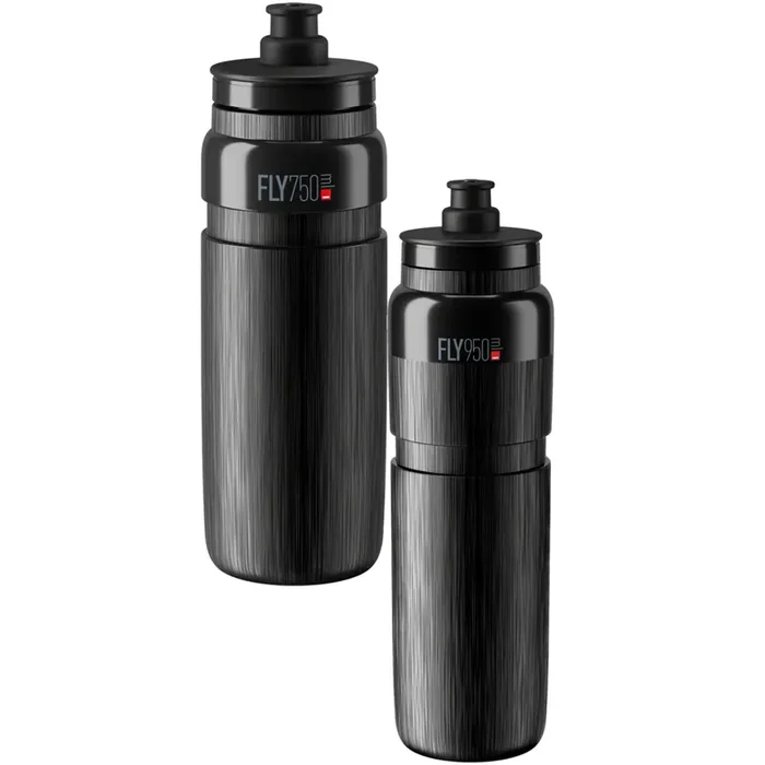 Elite Fly Tex Water Bottles Bundle 750ml & 950ml BPA-Free Plastic, Textured Grip, Lightweight Cycling Hydration