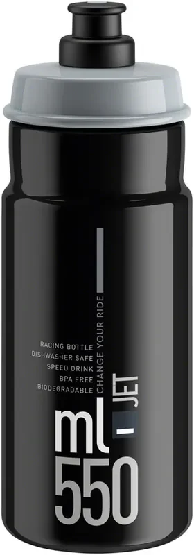 Elite SRL Jet Water Bottle 550ml Black/Gray BPA Free And Dishwasher Safe