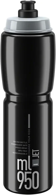 Elite SRL Jet Water Bottle – 950ml, Black/Gray BPA Free And Compostable