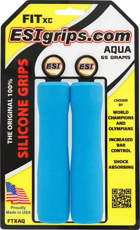ESI Fit XC Grips Aqua tapered fit Chunky and Extra Chunky Combo Handebar Grip