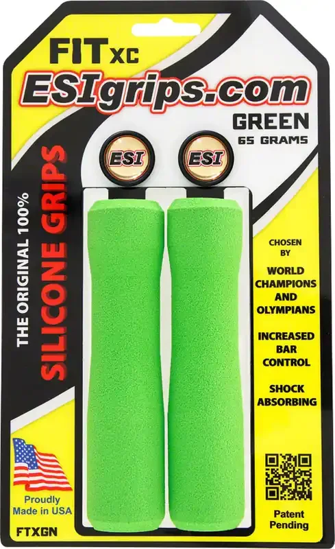ESI Fit XC Grips Green tapered fit Chunky and Extra Chunky Combo Handebar Grip