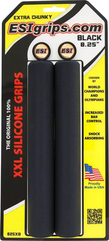 ESI XXL Extra Chunky Grips Black 8.25″ Long Silicone Memory Bike Grip