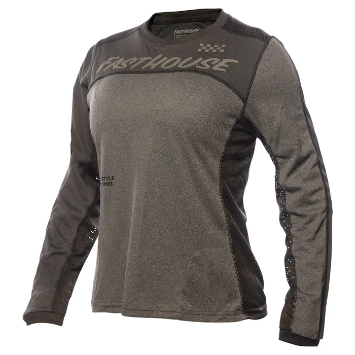 Fasthouse Classic Mercury LS Women’s Jersey – Black/Charcoal Heather